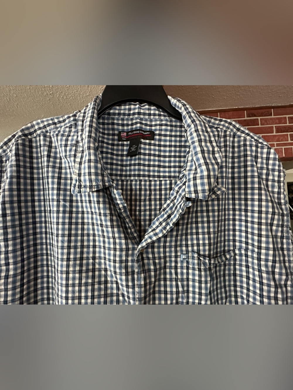 Polo Ralph Lauren Men's Blue White Plaid Sleeveless Button-Down Shirt XXL